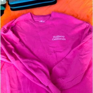 Hot pink Hollister crew neck